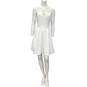 Find Me Plus Strappy Pleated Skirt Mini Dress White Size 3X NWT